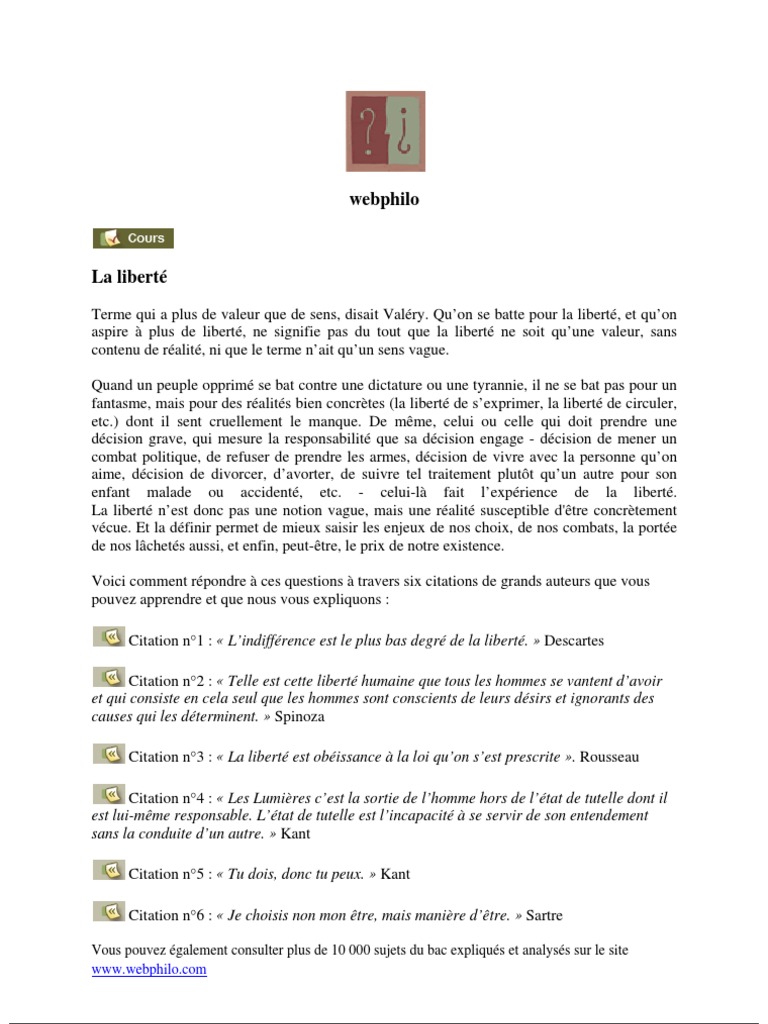 La Liberte Liberte Emmanuel Kant