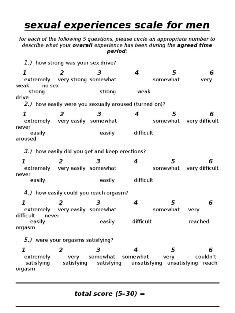 Arizona Sexual Experiences Scale for Men | PDF