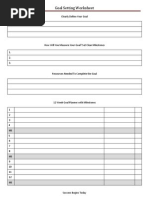 12 Week Goal Setting Worksheet