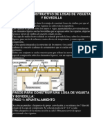 Proceso Constructivo de Losas de Vigueta y Bovedilla