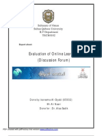Evaluation of Online Learning (Discussion Forum) : Sultanate of Oman Sultan Qaboos University ILT Department TECH4102