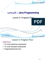 CPG101 - Java Programming: Lesson 5: Program Flow