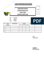Kartu Bukti Praktikum Dan Asistensi Lab Antena