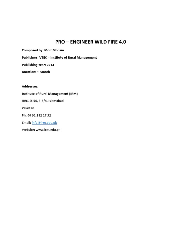 Pro-Engineer WildFire 4.0 Manual | PDF | Screw | Cartesian Coordinate ...