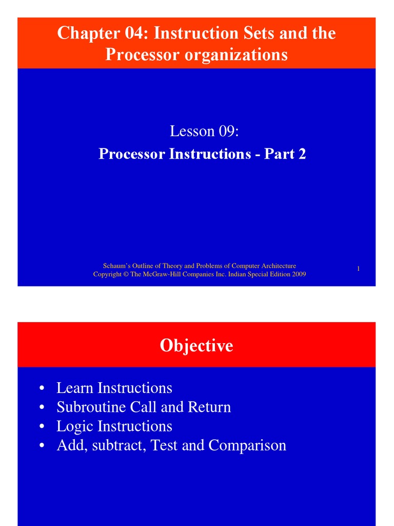 Chapter 04: Instruction Sets and The Processor Organizations | PDF ...