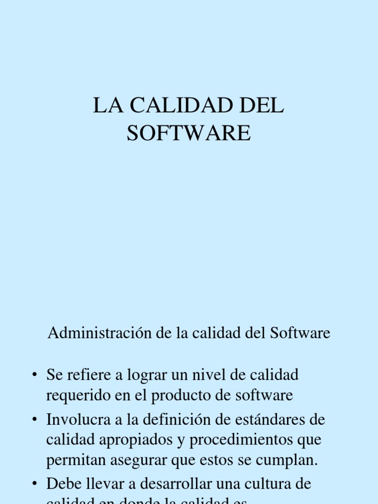 Tema5 La Calidad Del Software | PDF
