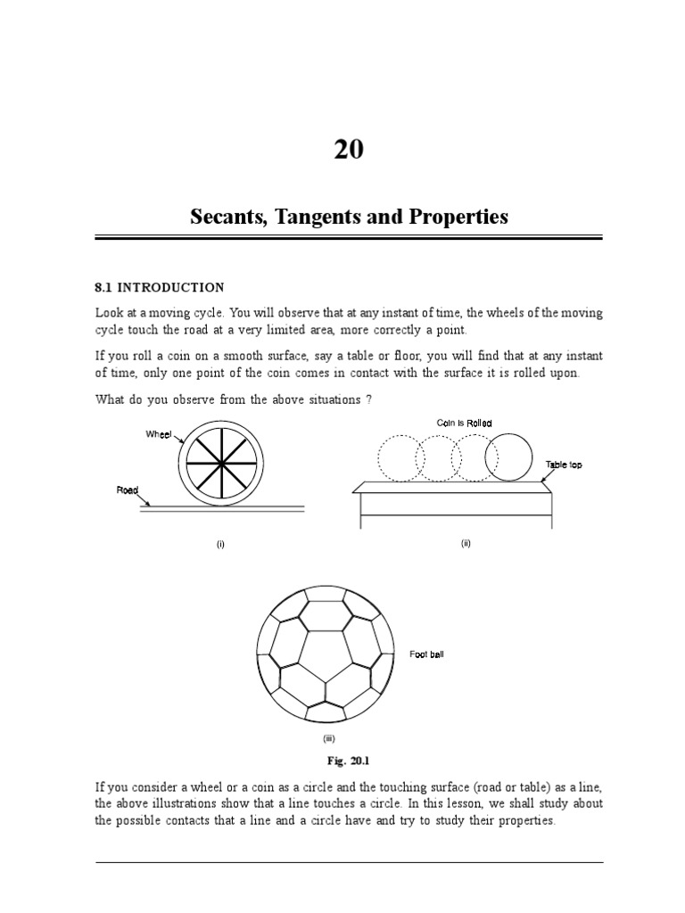 Secants and Tangents of Circles | PDF | Circle | Trigonometric Functions