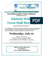 Assembly District 15 Town Hall July 10 With Assemblymember Nancy Skinner