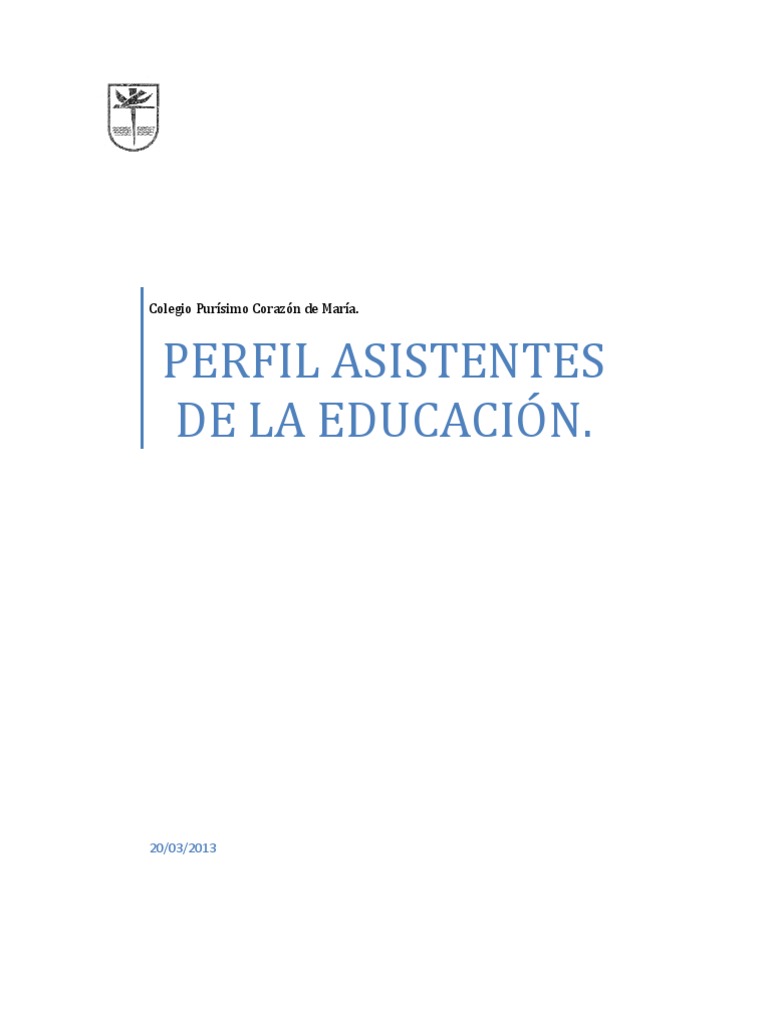 Perfil de Asistentes Educativos en Colegio | PDF | Patología del habla ...