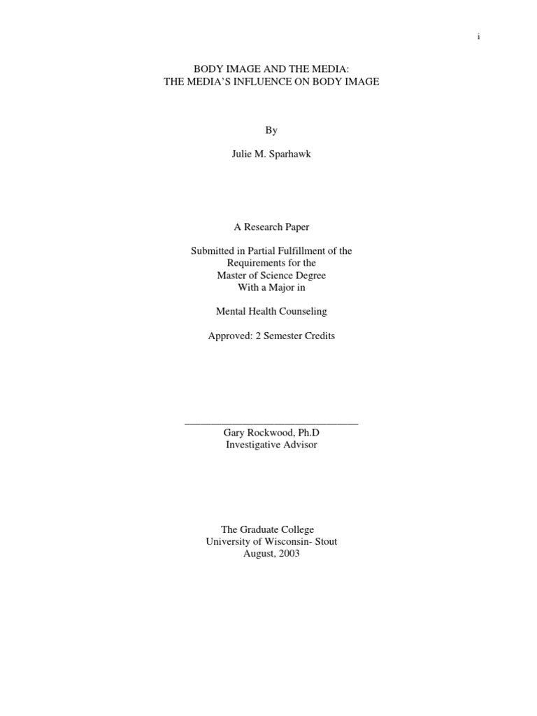 Body Image and Self Esteem | PDF | Body Image | Binge Eating Disorder
