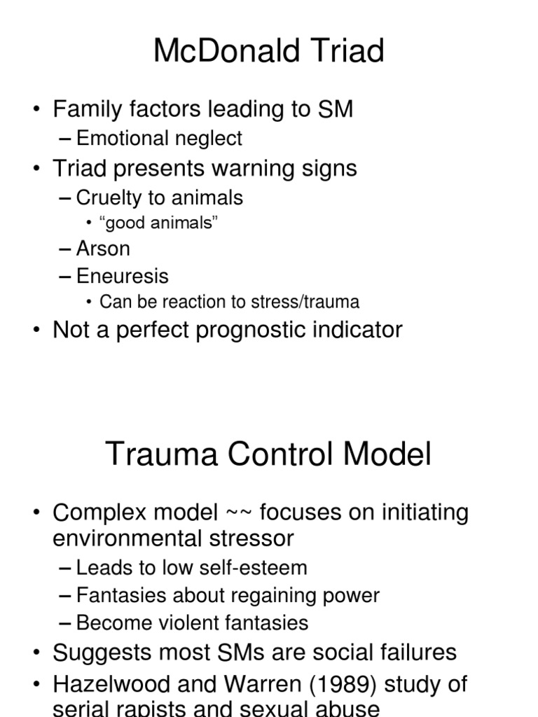 Understanding the McDonald Triad and Serial Murder | PDF | Self ...