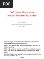 Sufi Islam, Humanism and an 'Universalist' Creeed