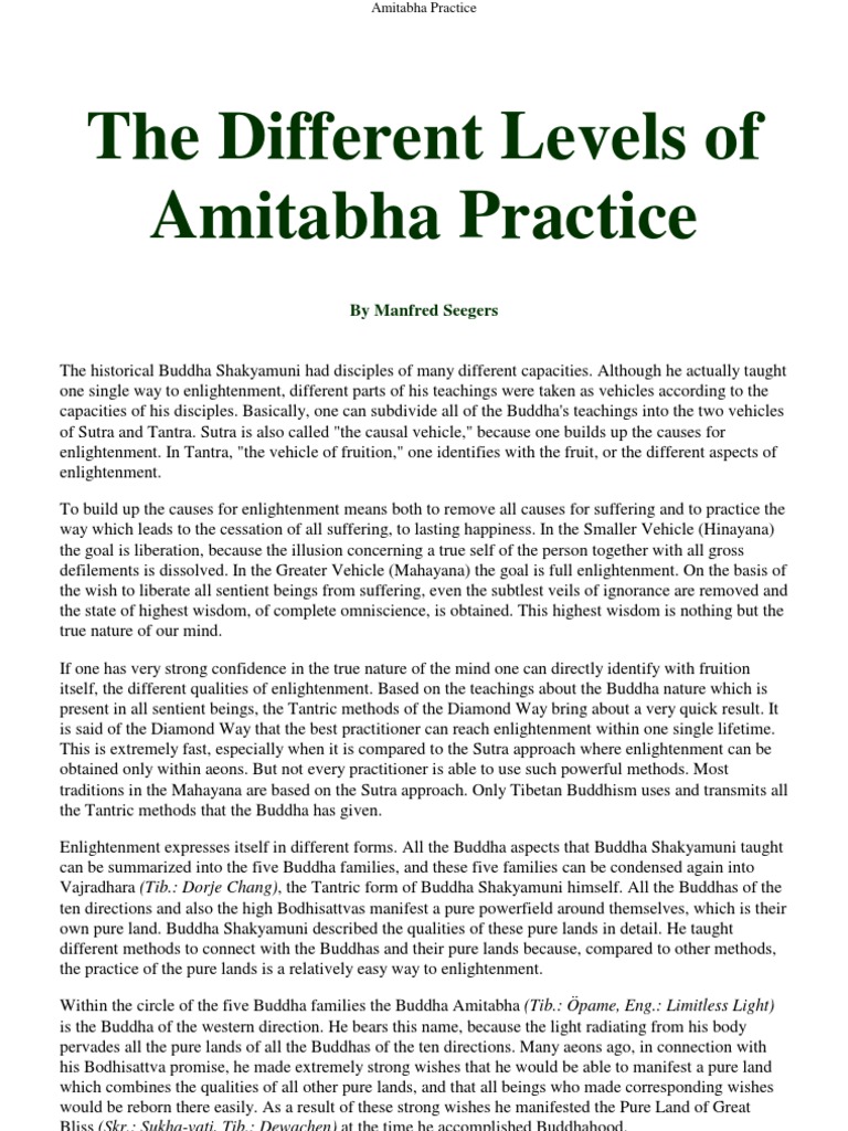Levels Of Amitabha Practice Download Free Pdf Vajrayana Mahayana