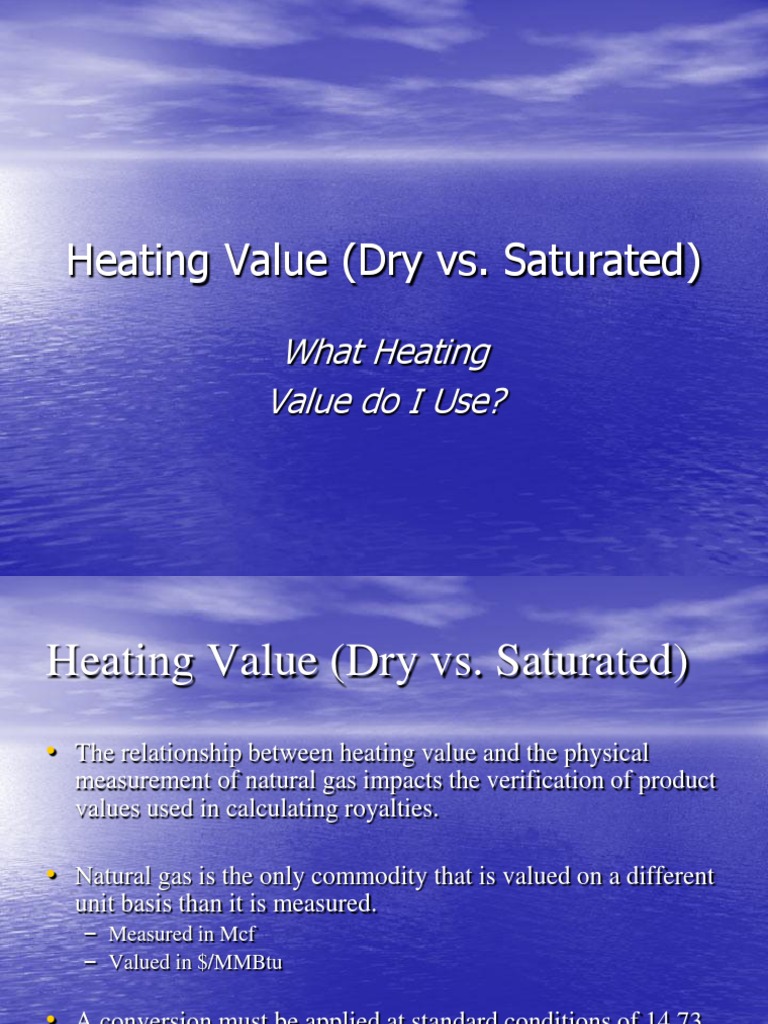 Heating Value Natural Gas Water Vapor