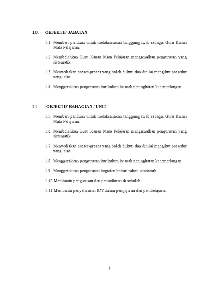 Fail Meja Ketua Bidang Pdf