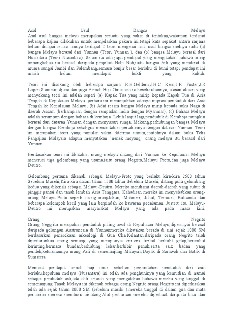 Asal Usul Bangsa Melayu  PDF