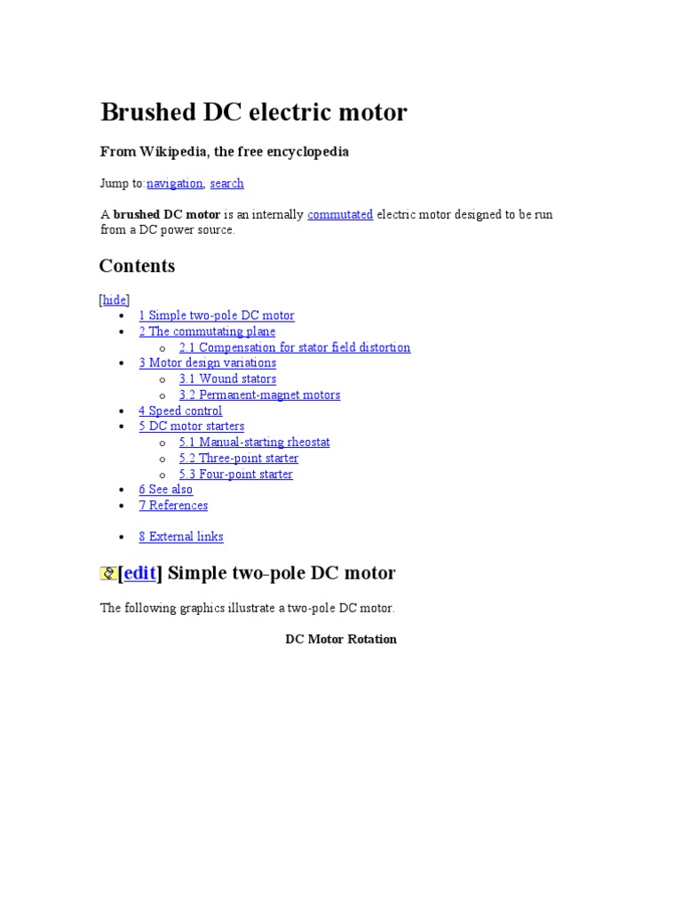 Brushed DC Electric Motor | PDF | Electric Motor | Electrical Engineering