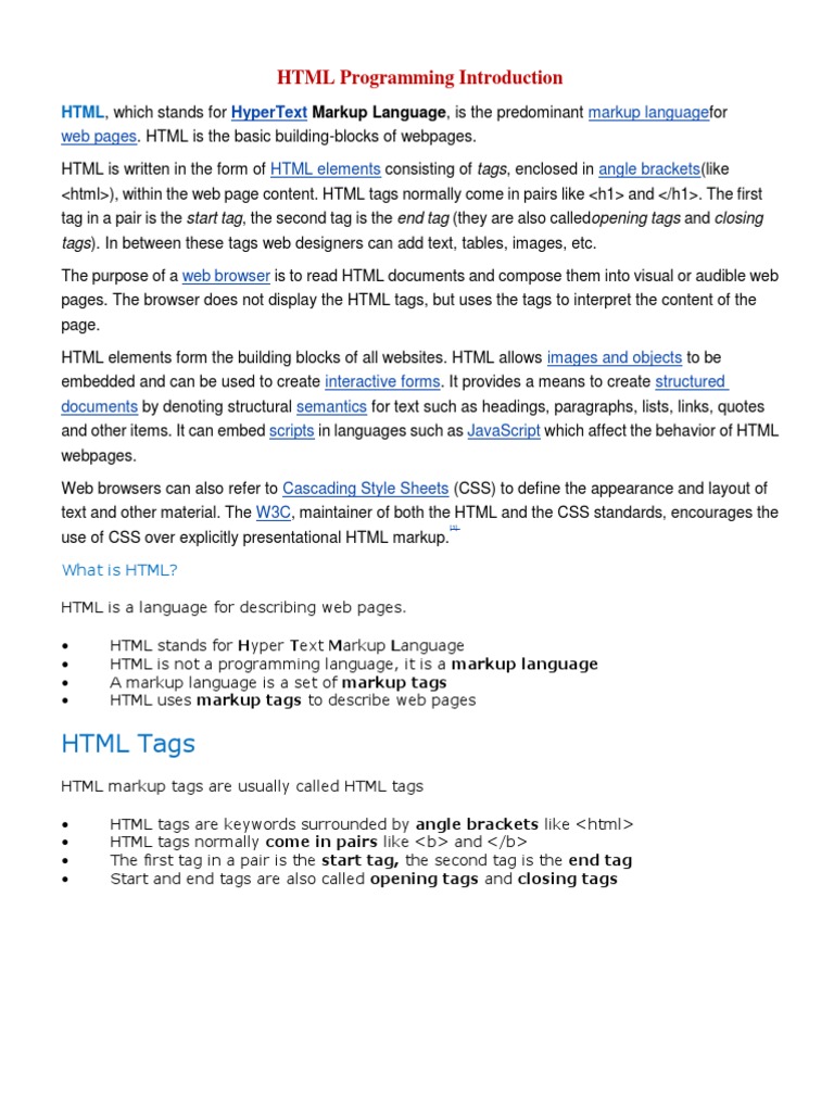 HTML Programming | PDF | Html | Html Element