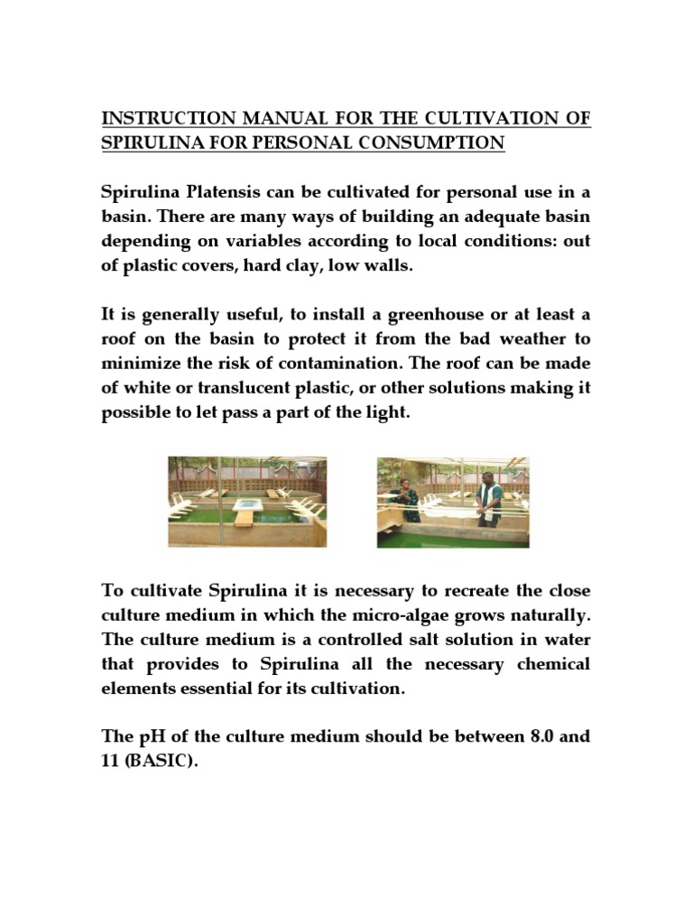 Spirulina Cultivation Manual PDF