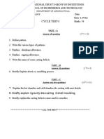 Cycle Test-I: Department of Aeronautical