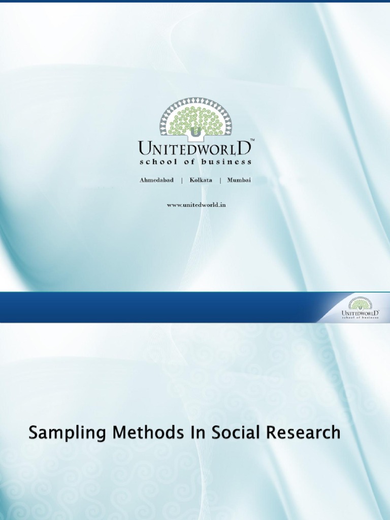 Sampling Methods in Social Research Presentation - Unitedworld School ...