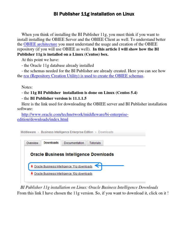 BI Publisher 11g Installation On Linux | PDF | Installation (Computer  Programs) | Linux