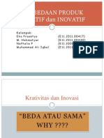 Perbedaan Produk Kreatif Dan Inovatif