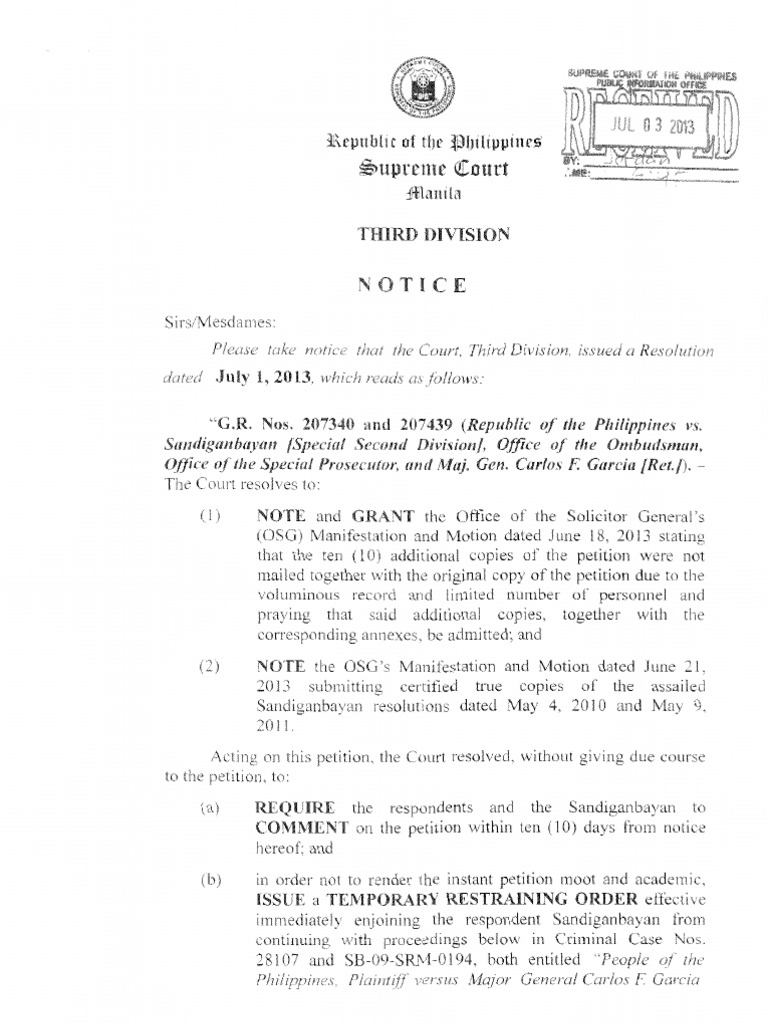 Temporary restraining order republic of the philippines v