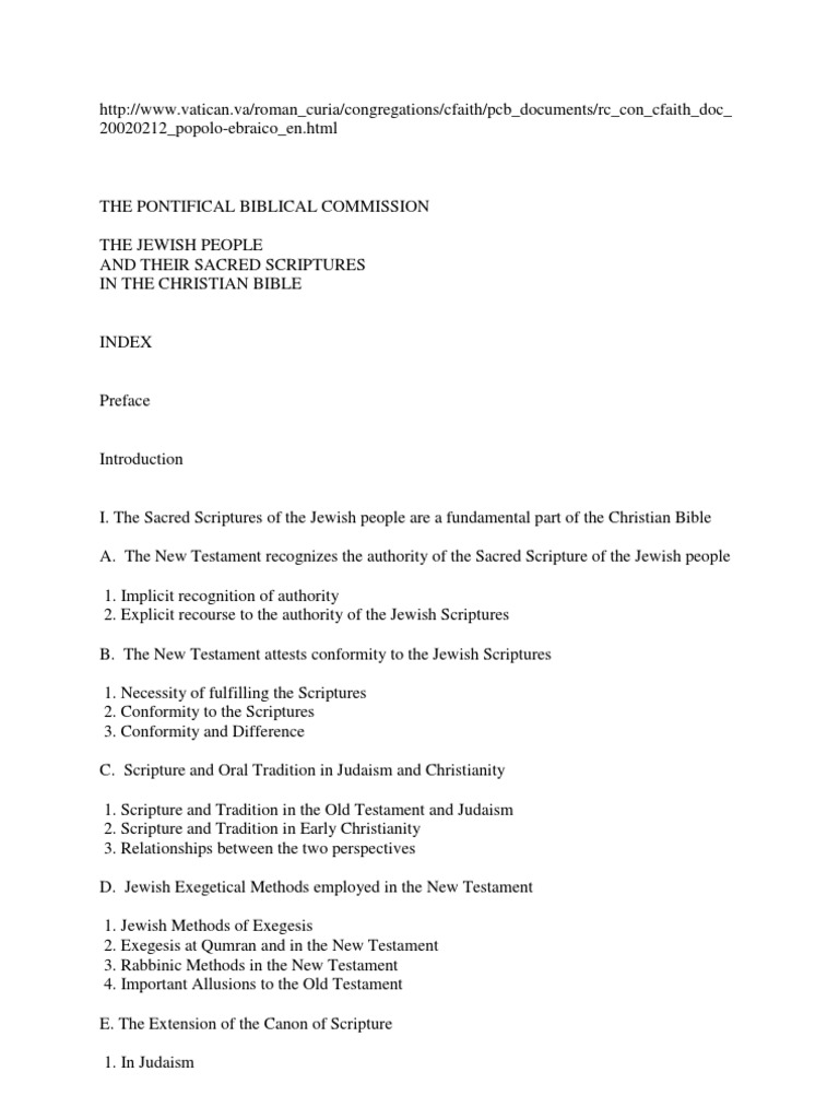 The Pontifical Biblical Commission PDF PDF New Testament Bible
