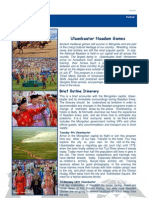 Ulaanbaatar Naadam Games: Brief Outline Itinerary