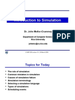 Introduction To Simulation: Dr. John Mellor-Crummey