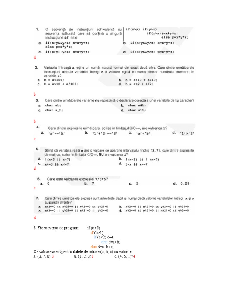 Exercitii C++ | PDF