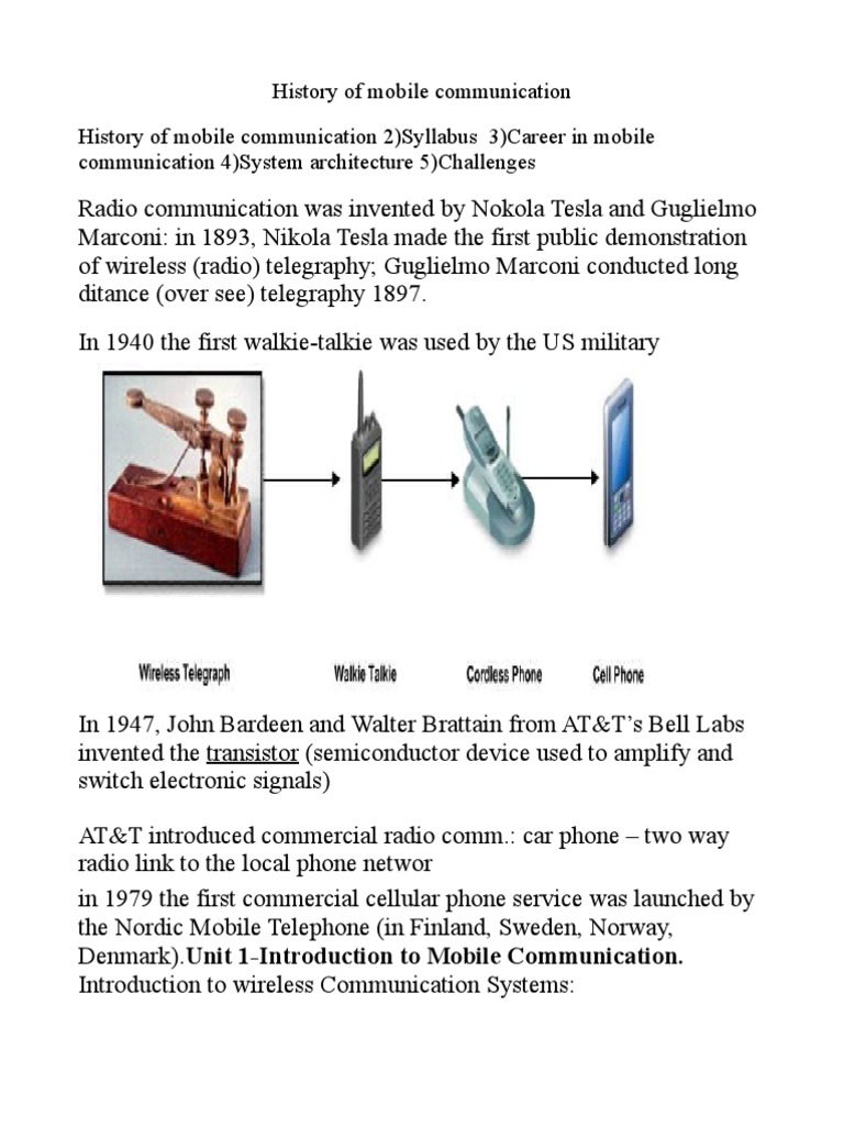 History of Mobile Communication | PDF