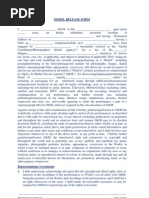 Model Release Form for Adult