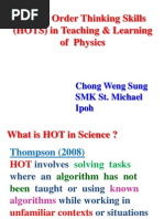 Download Higher Order Thinking Skills HOTS in Teaching  Learning of  Physics by wengsung SN151711378 doc pdf