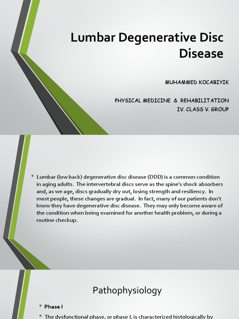 Lumbar Degenerative Disc Disease PDF Diseases And Disorders