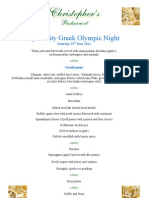 Christopher's: Speciality Greek Olympic Night