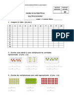 Prueba Multiplicaciones 3°