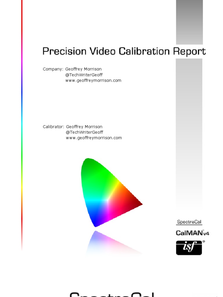 Panasonic TC-P60ST60 Calibration Report | PDF | Magenta | Cyan