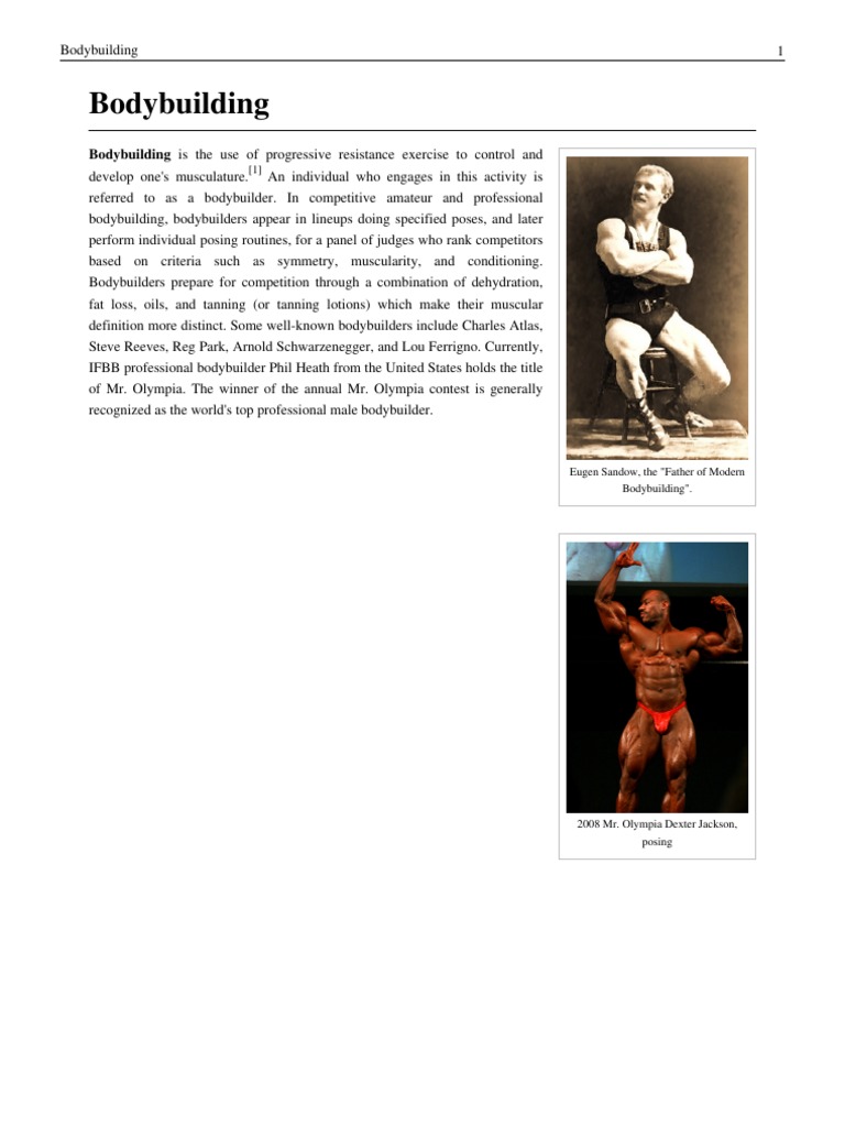 Bodybuilding: Bodybuilding Is The Use of Progressive Resistance ...