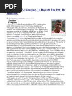 Can The TNA's Decision To Boycott The PSC Be Justified