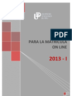 Manual Proceso Matricula OnLine 2013-I