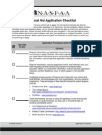 Financial Aid and Scholarship Application - Checklist
