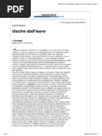 ItalianiLiberi - Apriamo la discussione – Dieci buoni motivi per uscire dall’euro