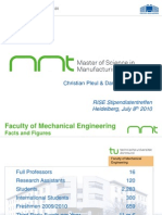 Mechanical Engineering Masters and Research at TU Dortmund University