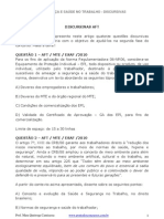 Segurança E Saúde No Trabalho - Discursivas: Prof. Mara Queiroga Camisassa