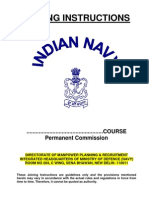 Joining Instructions for Permanent Commission Course at Indian Naval Academy