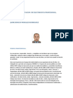 Carta de Presentacion de Tecnico Electricista Profesional