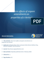 Short-Term Effects of Organic Amendments On Properties of A Vertisol
