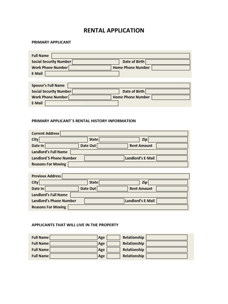 New Hampshire Rental Application Form | PDF | Law